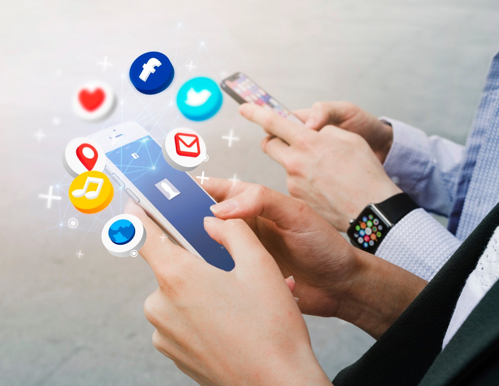 Social media optimization concept illustration